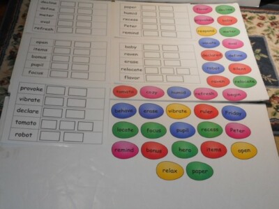 Easter Syllable Division Crack The Egg Activity Set Laminated Brand New So Cute!