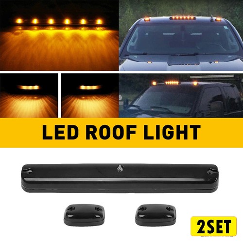 Fit Chevy 3500HD 2500HD GMC 07-up Full LED Amber Cab Roof Marker Light Assy 6pcs
