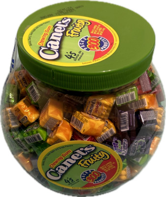 Canels Frutal Chewing Gum 300 Packs Chiclets Canel's 4 Fruity Flavors 3.5lbs Jar