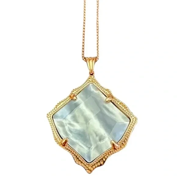 Colar longo pingente de ouro rosa Kendra Scott Kacey em pérola marfim. Varejo US$ 78 - Imagem 2 de 4