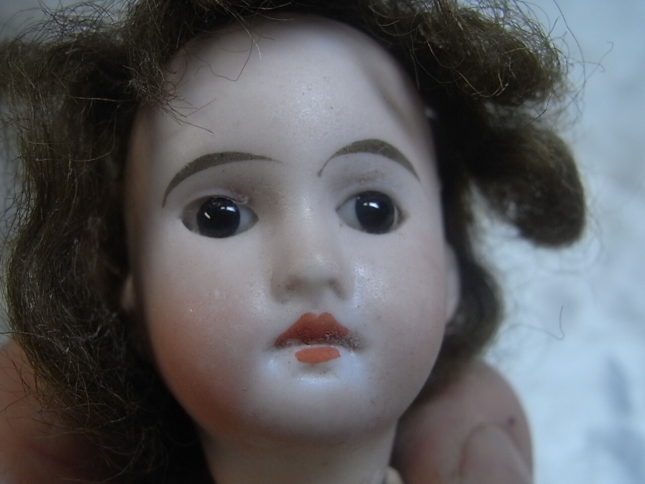 POUPEE TETE PORCELAINE MIGNONETTE JUMEAU BRU BLEUETTE