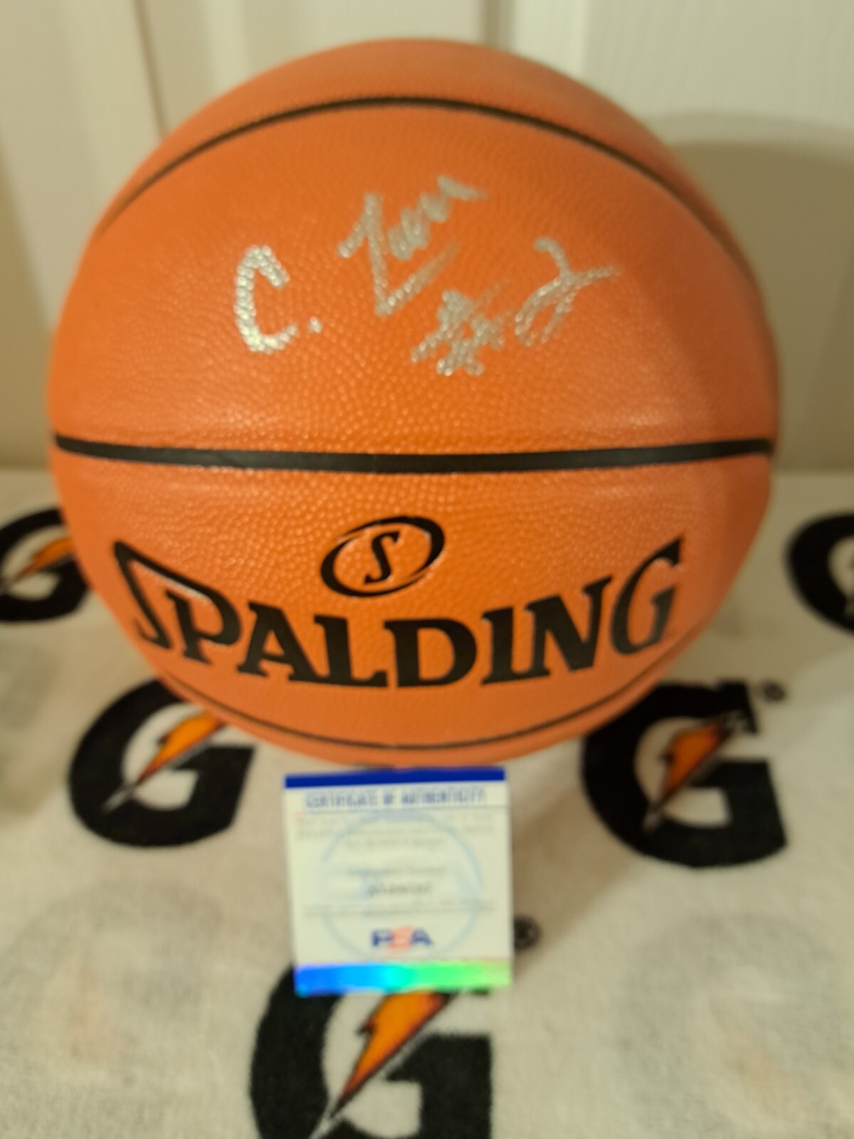 CALEB LOVE SIGNED NBA BASKETBALL NORTH CAROLINA TAR HEELS AUTOGRAPHED PSA DNA 