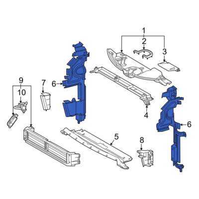 For Toyota Sienna 21-24 Toyota Front Left Radiator Support Air Deflector