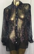 Vintage Carole Little Women’s Blouse Top Size 4 Flowers Long Sleeve Made In USA