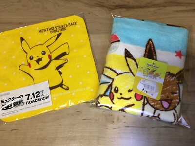 Pokémon Pikachu pokemon face hand Towel set Eevee Japan cotton 100% kawaii Cute