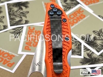 Carbon Fiber Pocket Clip For Spyderco PM2 Manix Delica + More 