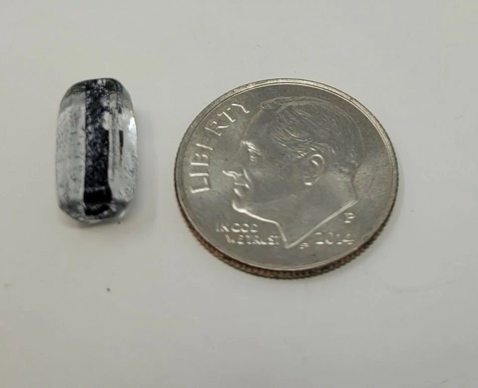 50 Pcs Transparent  Black 10mm Faceted Tube Small Glass Craft Jewelry Beads VTG - Image 2 of 3