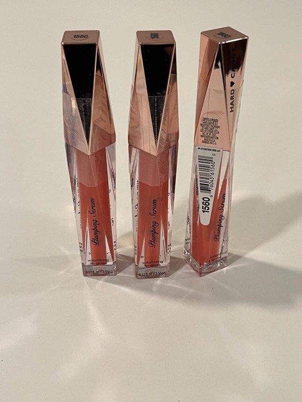 3PK HARD CANDY PLUMPING SERUM LIP GLOSS #1560 LIFE'S A PEACH .12 FL.OZ EA SEALED