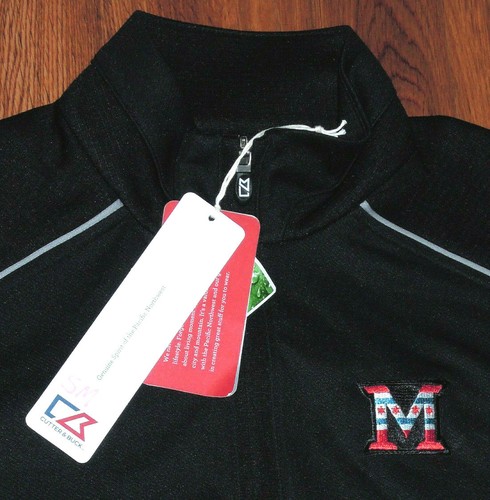 Jacket University Miami Ohio Pullover Cutter & Buck Chicago Flag Black Small New - Bild 4 von 4