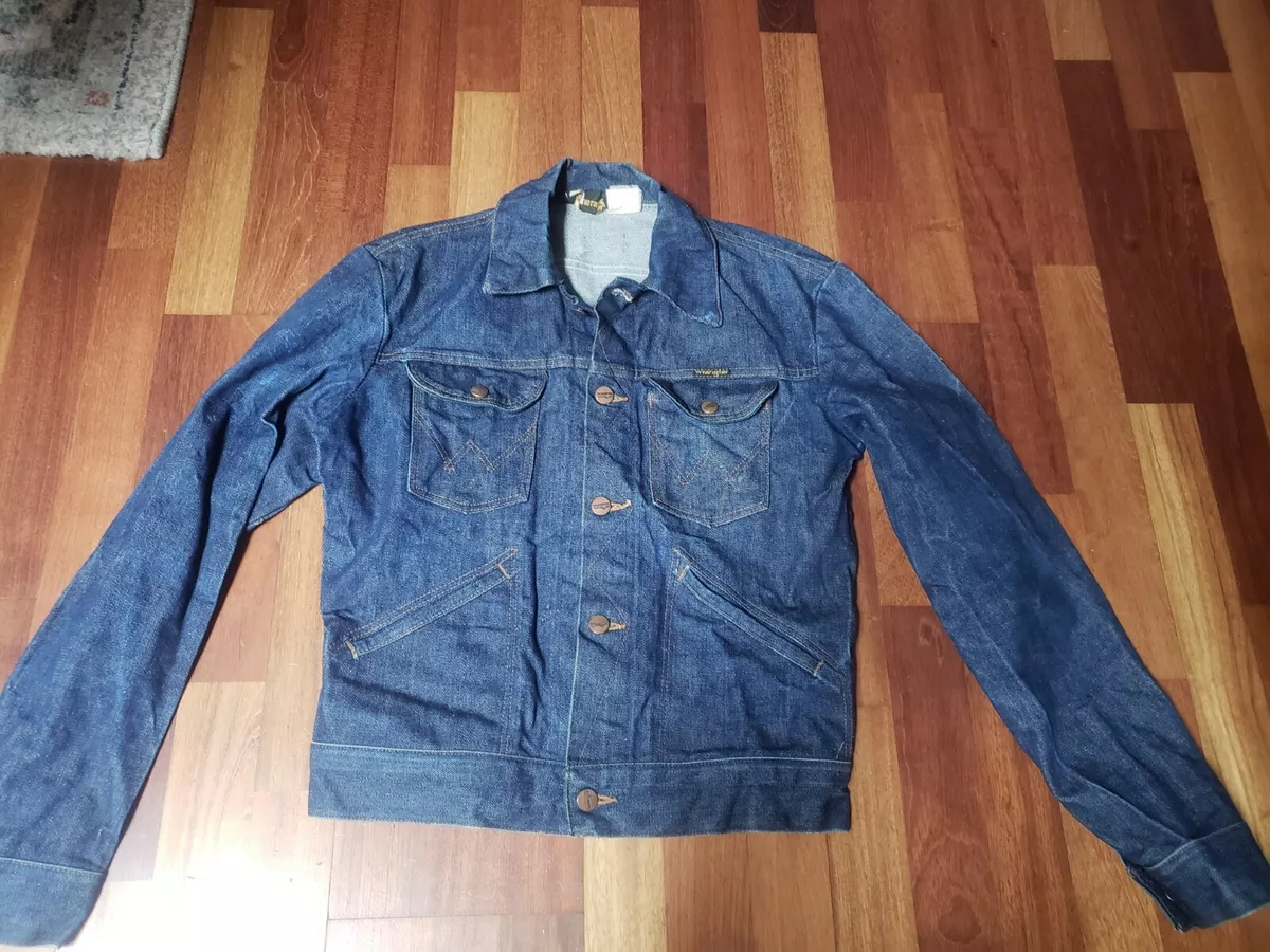 vintage 60s 70s wrangler denim Jacket size 36 dark Malta Made Rare VTG Quality