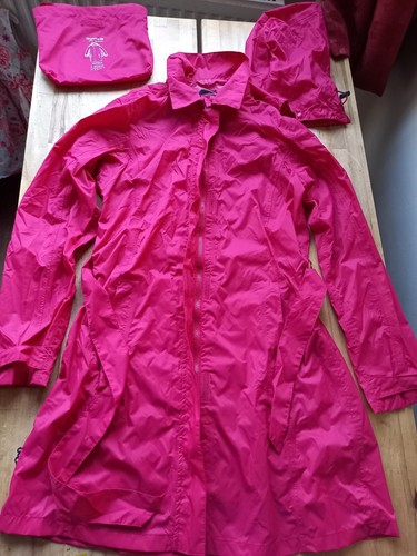 REGATTA Pink Pac A Mac Waterproof Anorak Hooded Jacket size 10 approx 18"wideVGC - Bild 2 von 19