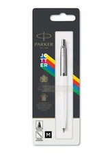 Parker Jotter Ballpoint Pen White & Stainless Steel New In Pack 2096874 Original