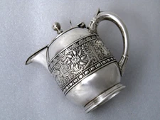 ❤️ ASSYRIAN HEAD c. 1886 ROGERS SYRUP PITCHER  VICTORIAN RARE