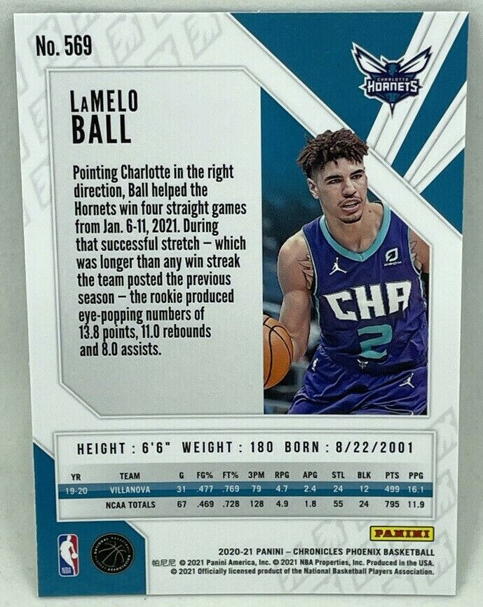 2020-21 Panini Chronicles LaMelo Ball #569 Phoenix SILVER 2020-21 Panini Chronicles LaMelo Ball #569 Phoenix SILVER