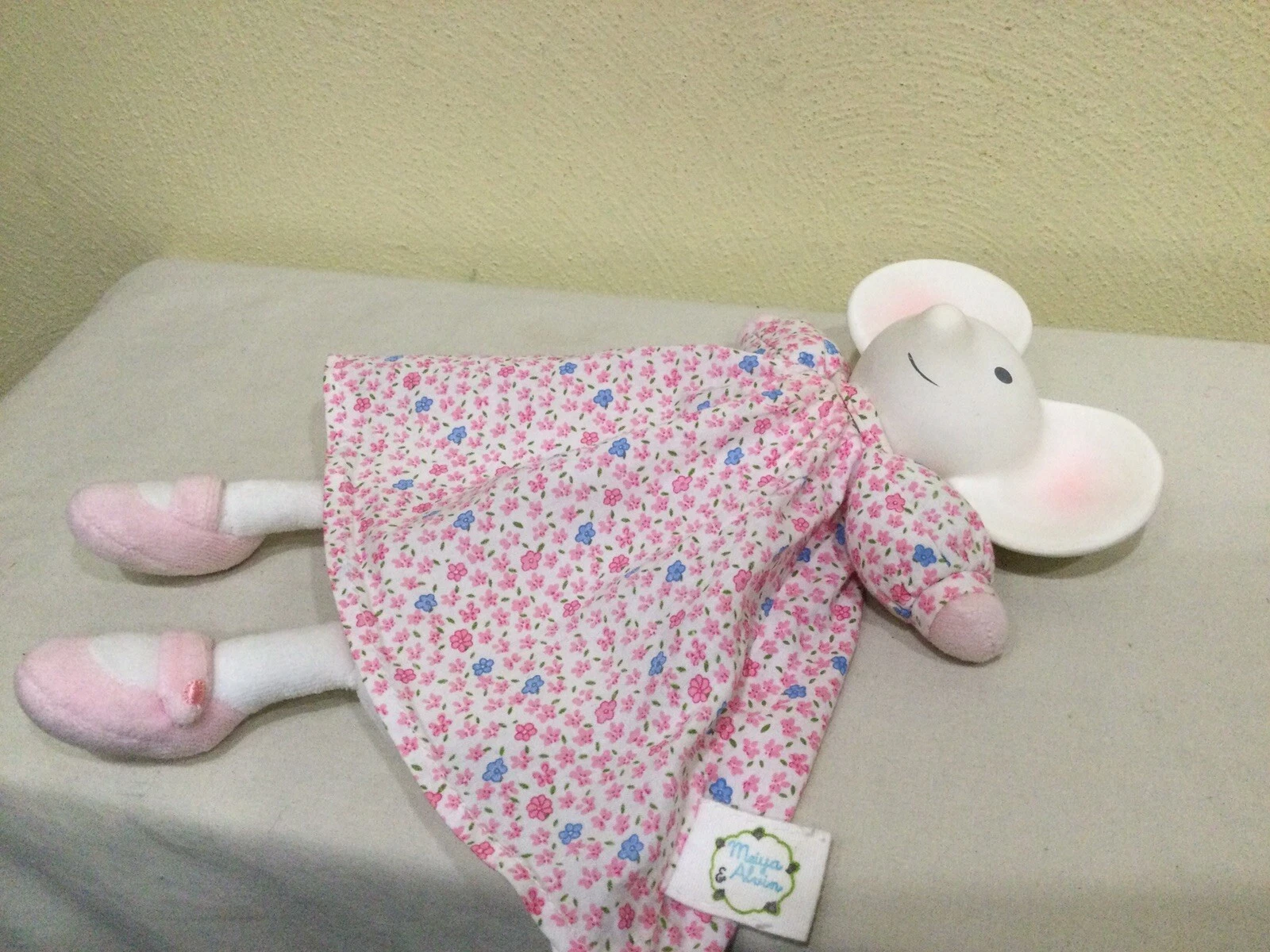 CREATIVE EDUCATION/MEIYA & ALVIN, MEIYA WHITE SOFT MOUSE LOVEY, RUBBER HEAD