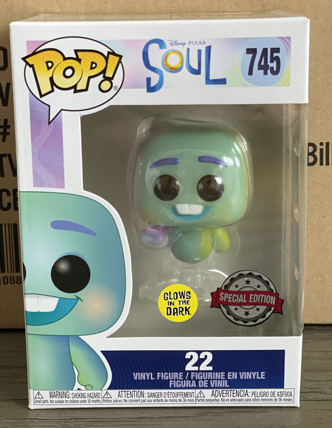 Funko Pop! Disney Pixar Soul 22 #745 Glows In The Dark Special Edition Gitd New