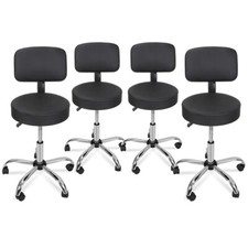 Set of 4 Hydraulic Salon Stool Massage Chair Tattoo Facial Spa Office Backrest