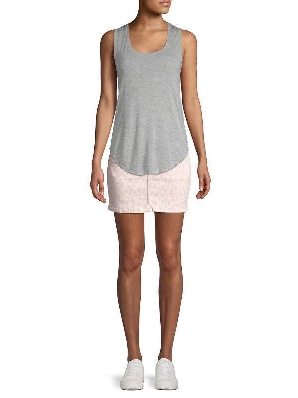 NWT SZ 31 $228 Current Elliott The Flute Pink Leopard Print Denim Skirt - Image 3 of 4