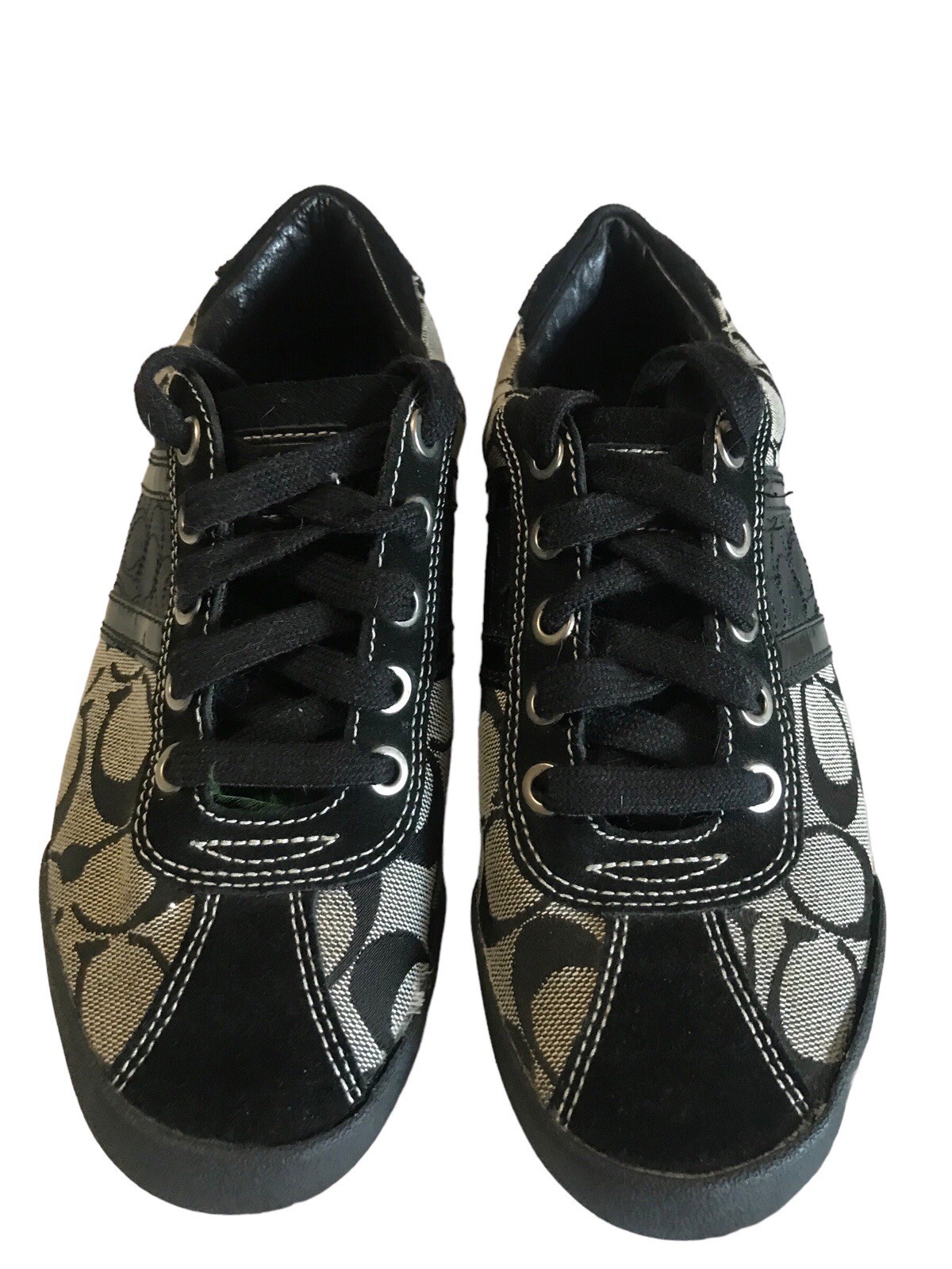 Coach Megan Black Signature Jacquard Canvas Leather … Gem