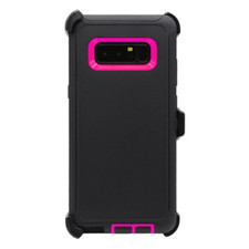 Heavy Duty Shockproof Tough Case Cover w/Clip BLACK/PINK For Samsung Note 8