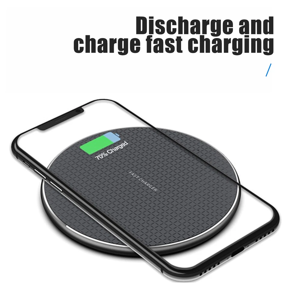 Wireless Fast Charger Charging Pad Dock for Samsung For iPhone Android Phone - Image 3 of 4