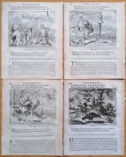 Vondel Emblemata Emblema Mitología 4 Impresiones Originales (A) - 1718