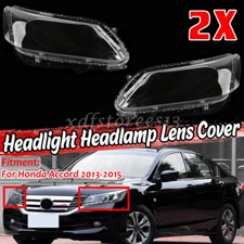 Left&Right Side Headlight Lens Cover Shell Replacement For 2013-15 Honda Accord
