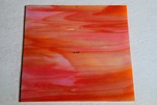 2123.00 WHITE, ORANGE OPAL 3" x 3" x 3mm THICK BULLSEYE GLASS 90 COE COMPATIBLE