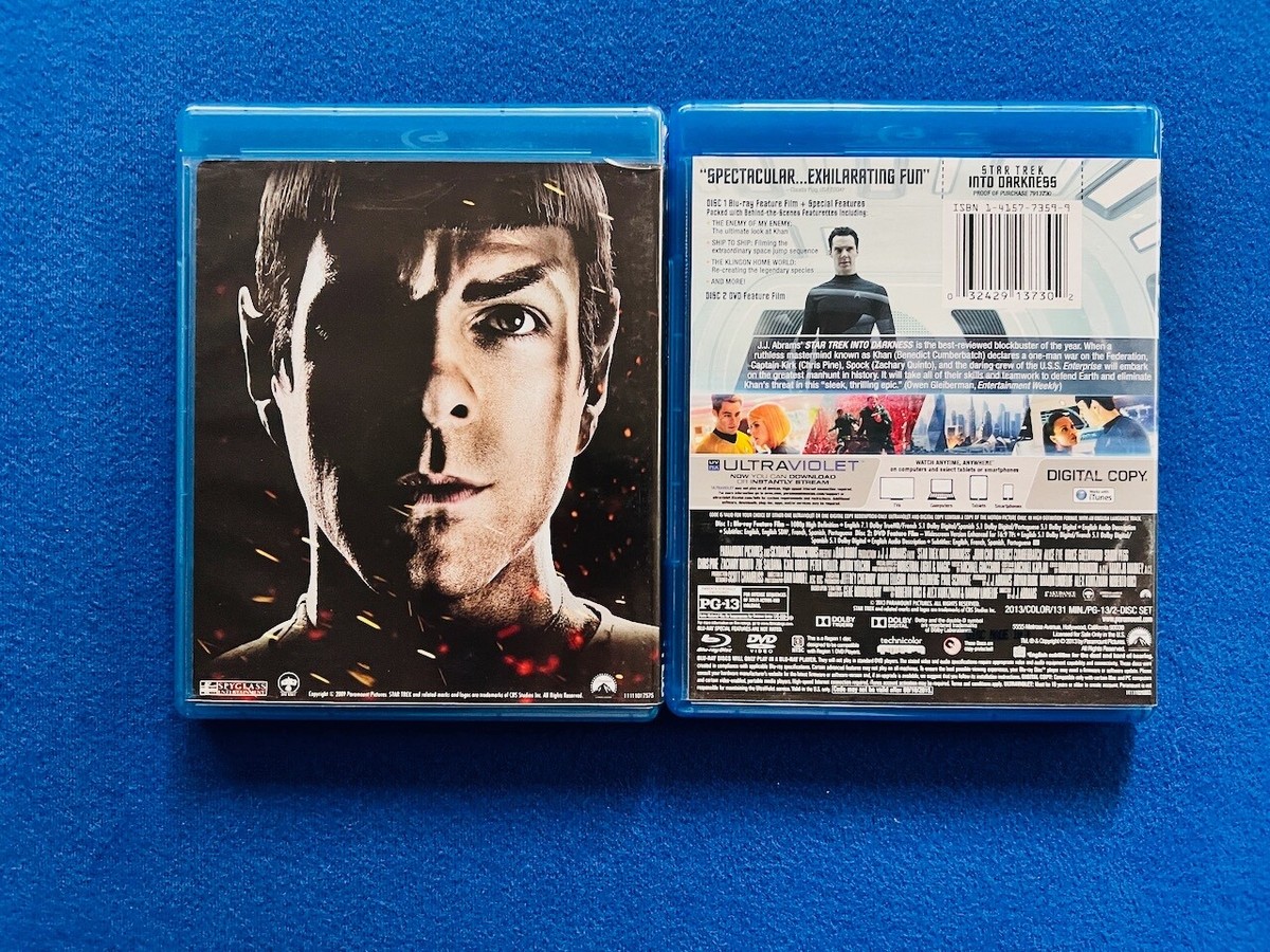 Star Trek 1 + 2 Into Darkness Blu Ray 3-Disc Digital Copy