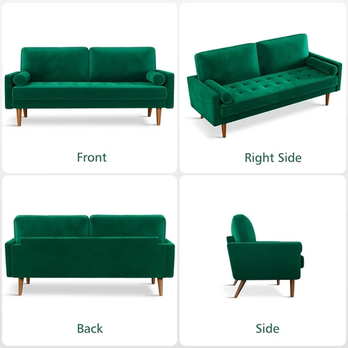 2/3 Seater Velvet Sofa Modern Couch Love Seat Settee Room Apartment Home Office - Picture 5 of 37