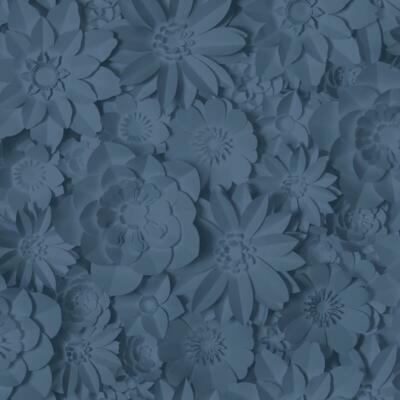Edle Dekor 3D Effekt Floral Tapete Abwaschbar Blumen Maße Marine