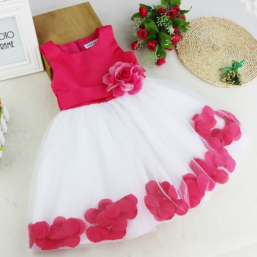 Kids Flower Girls Dress Bowknot Wedding Baptism Christening Tutu Dresses Gown - Picture 102 of 132