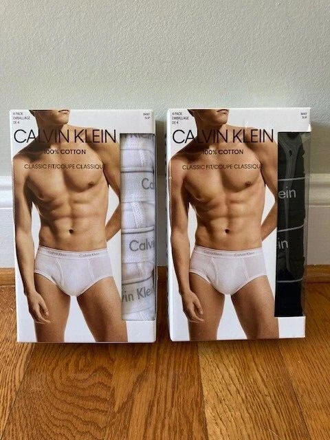 Calvin Klein Men's Cotton Classics 4-Pack Briefs, White, Small