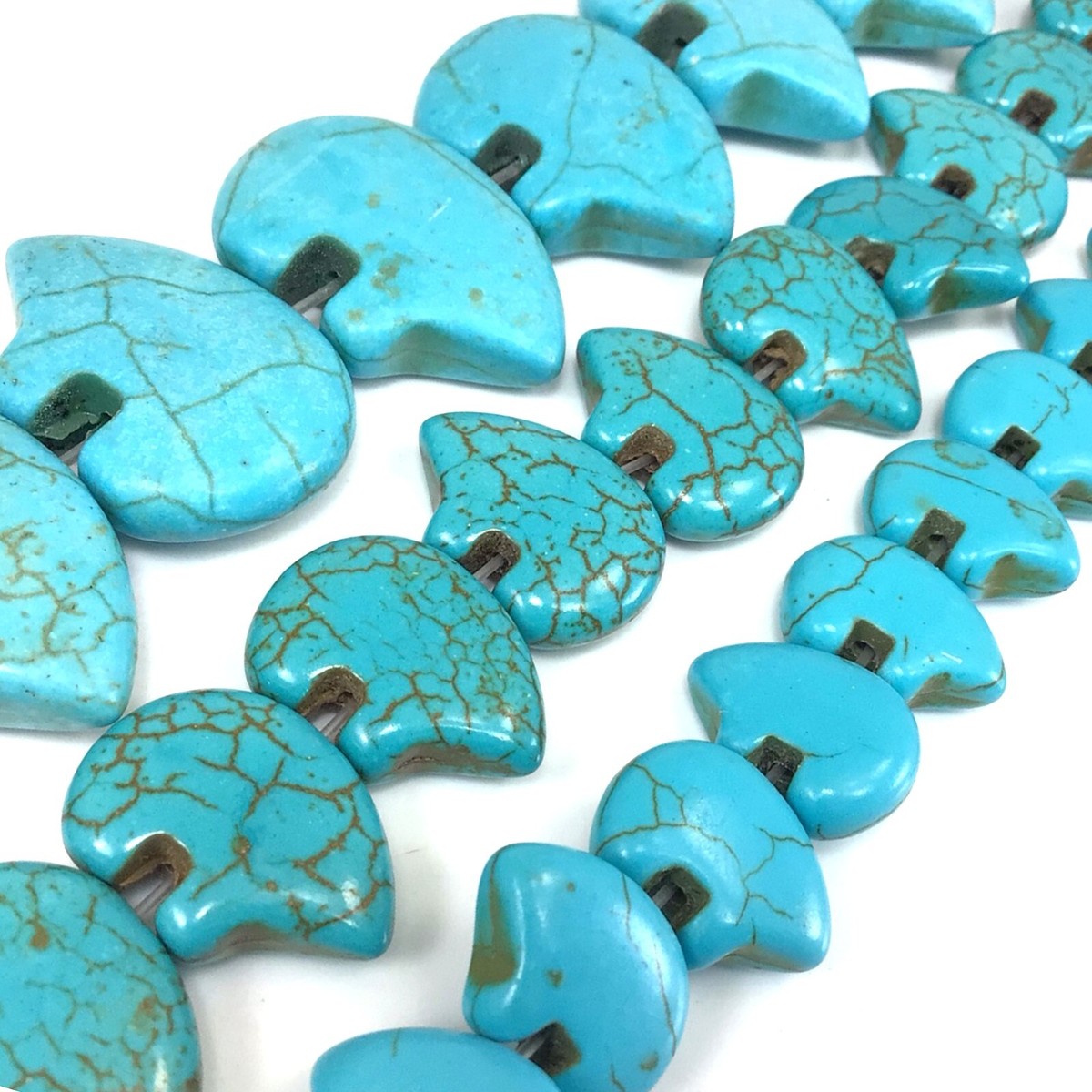 Natural Blue Howlite Zuni Style Bear Bead Magnesite Turquoise