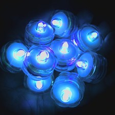 QTY 36 Blue LED Submersible Underwater Tea lights TeaLight Flameless US Shipper