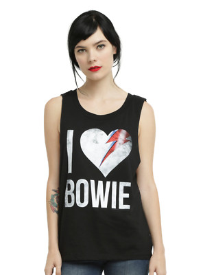 DAVID BOWIE I HEART BOWIE GIRLS MUSCLE TOP