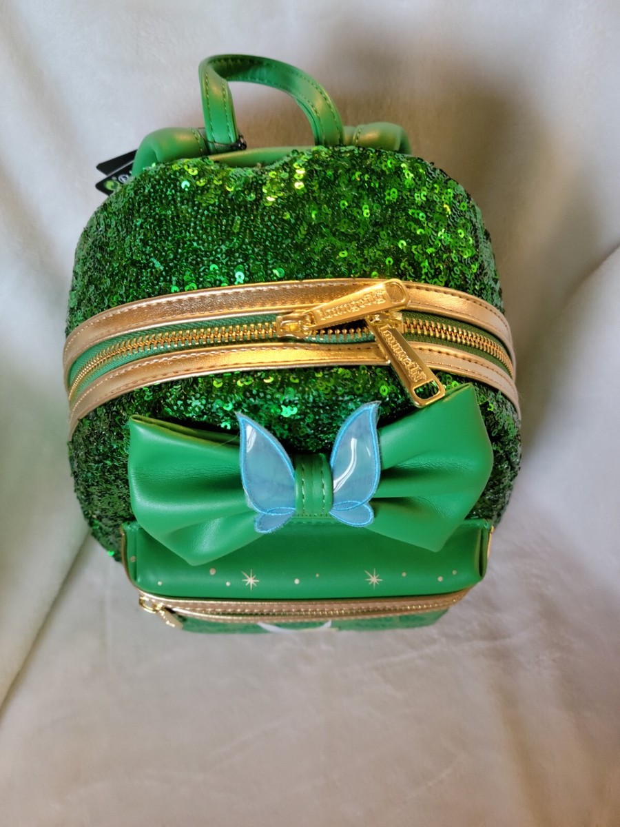 NWT Loungefly Disney Tinkerbell Tink Emerald Green Sequin  display picture 3