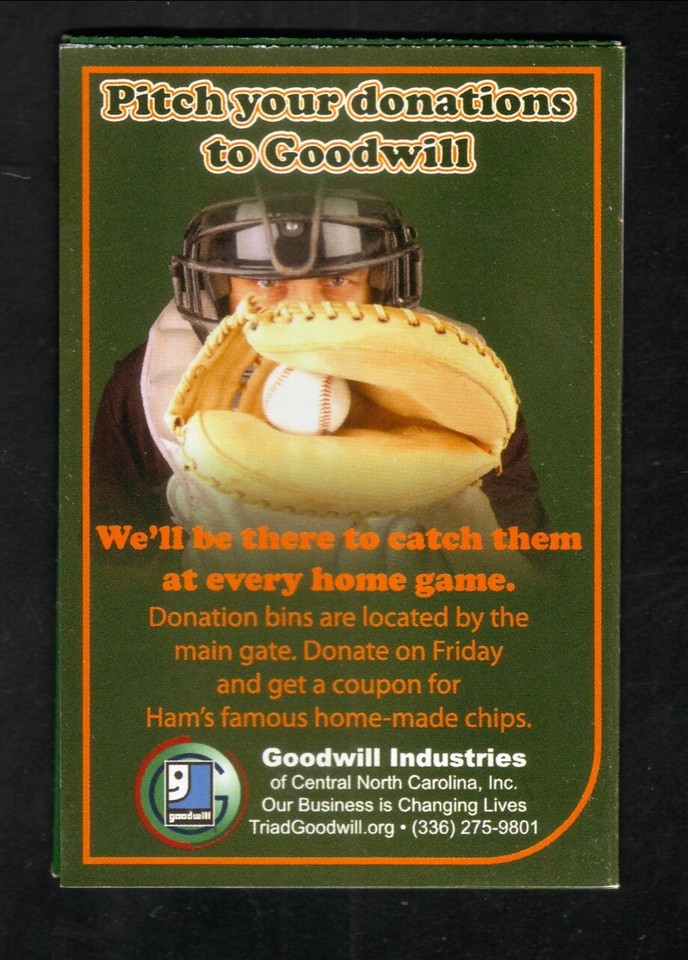 Greensboro Coghlan2010 Pocket ScheduleGoodwill