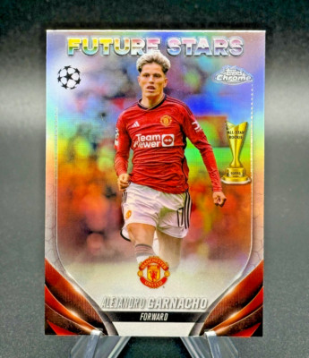 Alejandro Garnacho 2023-24 Topps Chrome UCC #115 Future Stars Refractor RC Cup