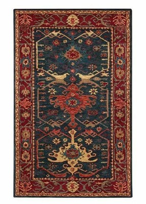 Handmade Traditional Channing Indigo Blue wool Area rug Traditional Tufted Rug