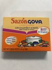 Goya Sazon Con Culantro Y Achiote seasoning Coriander and Annatto 1.41 oz 8pks