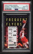 2020-21 NBA Hoops Frequent Flyers Purple Explosion Russell Westbrook PSA 10 00jx
