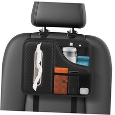 Car Tissue Holder,Back Seat Organizer with Cup Black 1 Pack