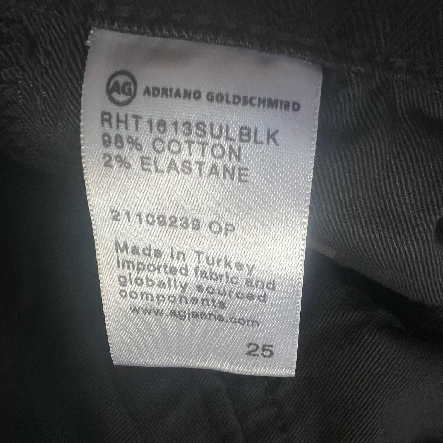 New AG CADEN TAILORED TROUSER Pants Slim Leg Herringbone Pattern Faded Black 25 thumbnail 4