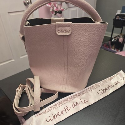 Small Cream Color Bucket Bag By Chio2nd Strap And Twilly Included - Never Used