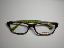 Coach HC6052 Fannie 5232 Dark Tortoise Gold on Green Sig C Eyeglasses Frame 54mm