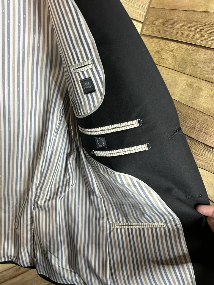 Blazer negro West End para hombre chaqueta de traje 38S 32W nuevo con etiquetas Foto 4 de 4