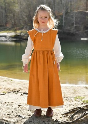 Battle-Merchant Kinder Mittelalterkleid, Überkleid Lilou, senfgelb
