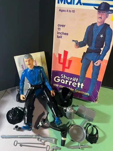 Marx Sheriff Garrett movable Lawman with box + clothes equipment 11"