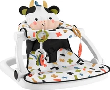 	Fisher-Price Cute Cow Sit-Me-Up Floor Seat BPA-Free Teether & Clacker	